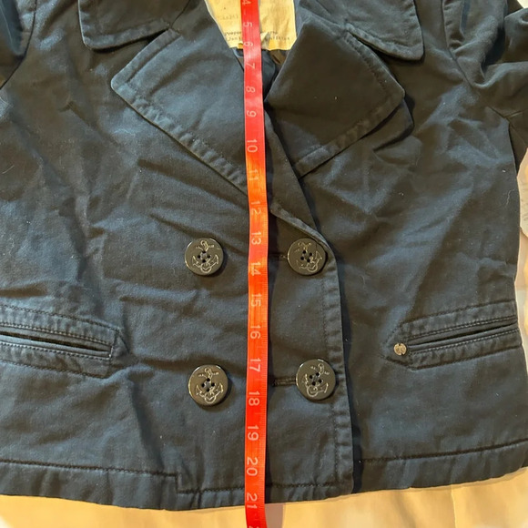 NEW Ralph Lauren Denim & Supply Cotton Double Breasted Peacoat M Navy Cropped - Picture 6 of 8